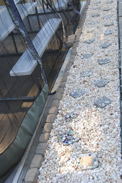 Exterior rock pathway